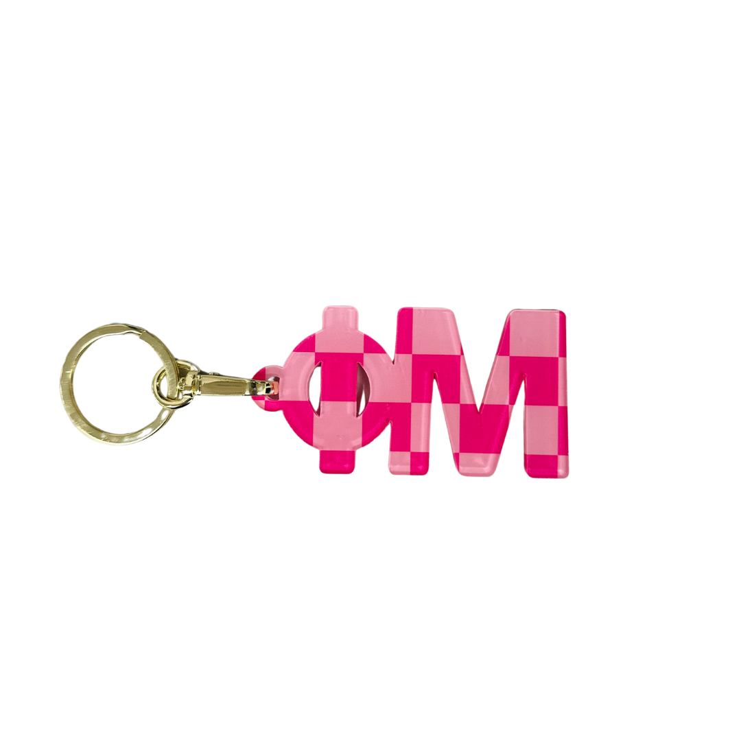 Sorority Acrylic Checkered Keychain