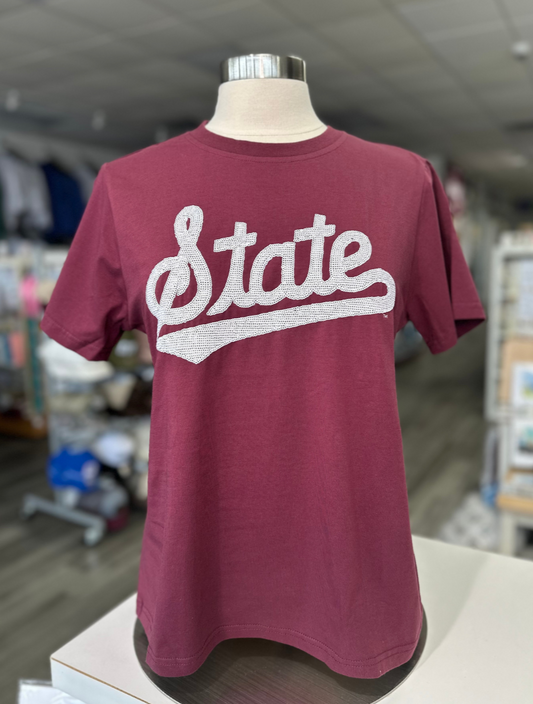 State Script Sequin Tee