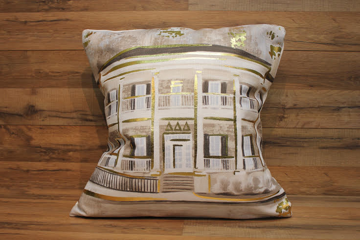 Sorority Gold Foil House Pillow