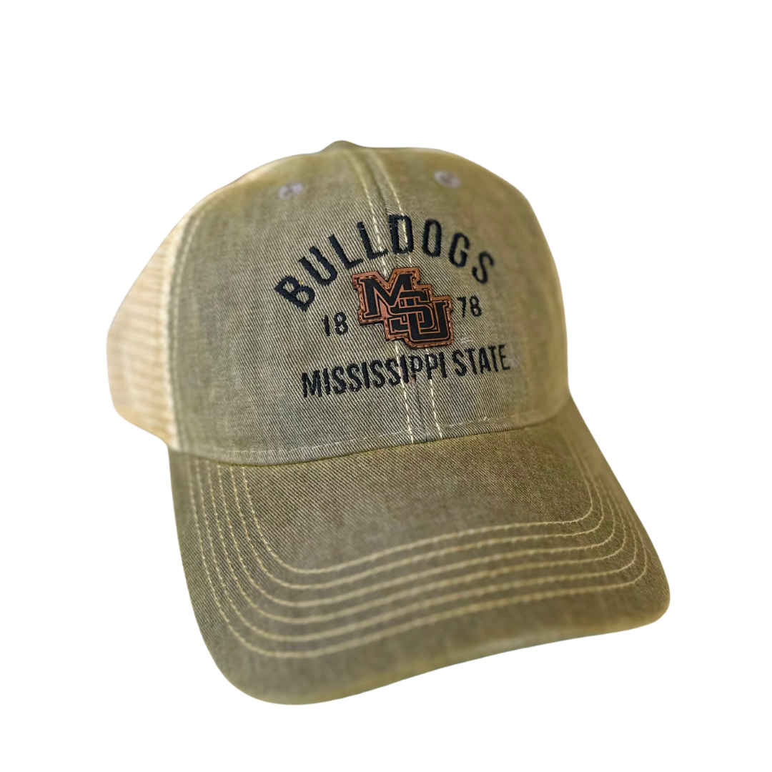 Vintage Interlocking MSU Leather Logo Hat