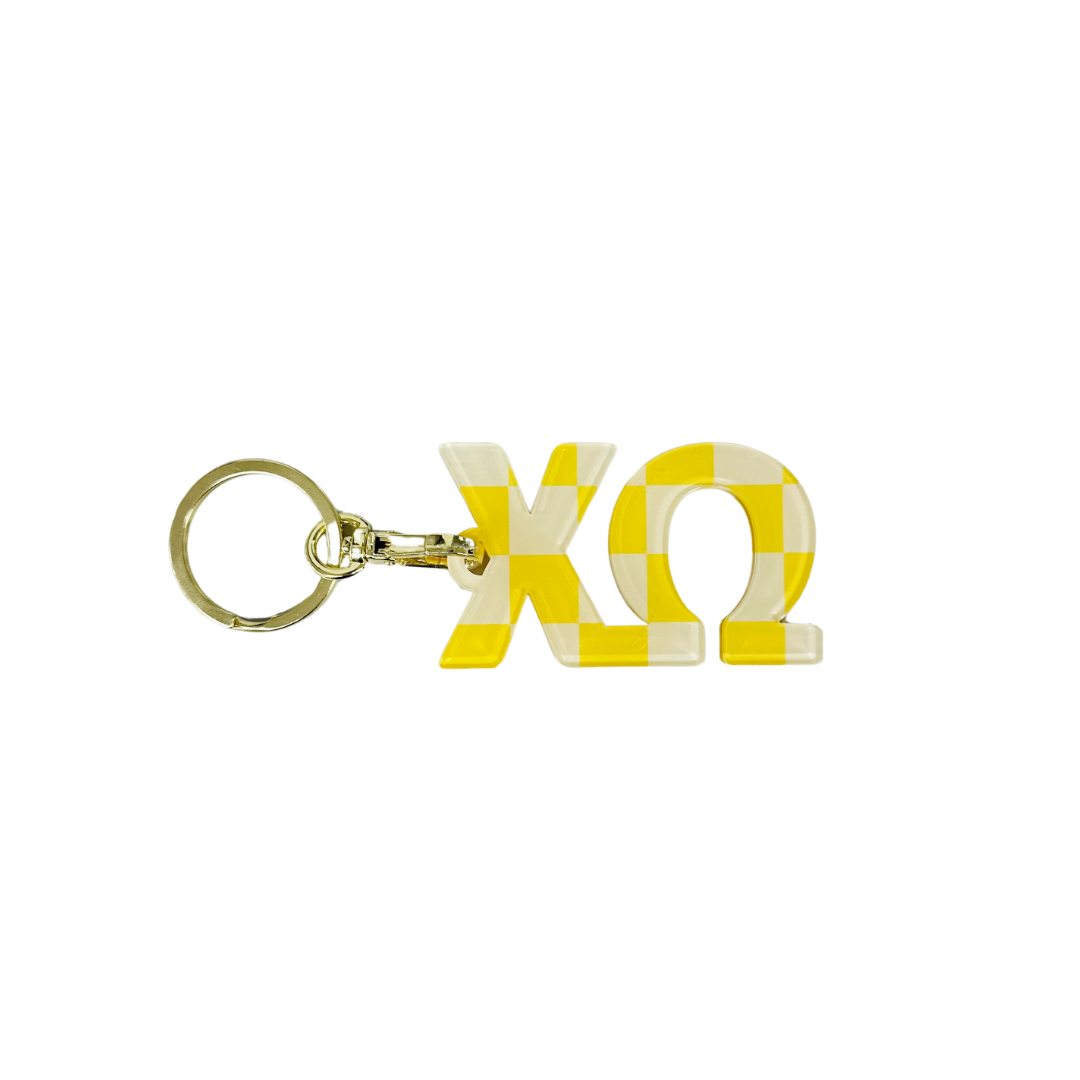 Sorority Acrylic Checkered Keychain