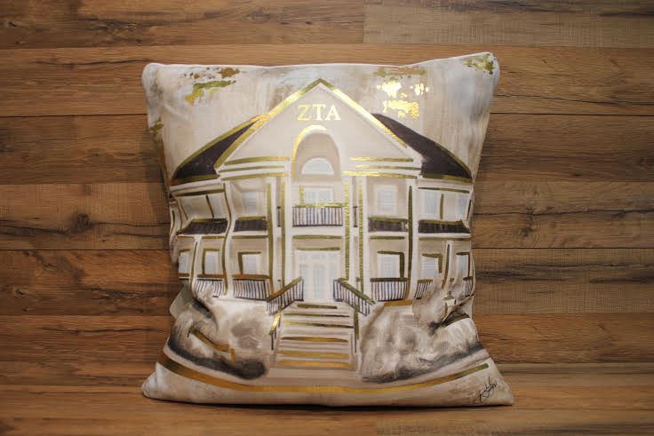 Sorority Gold Foil House Pillow