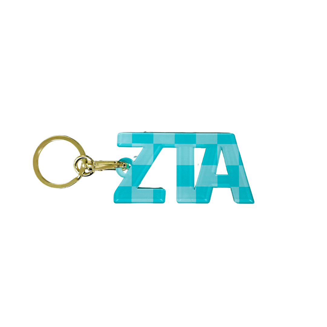 Sorority Acrylic Checkered Keychain