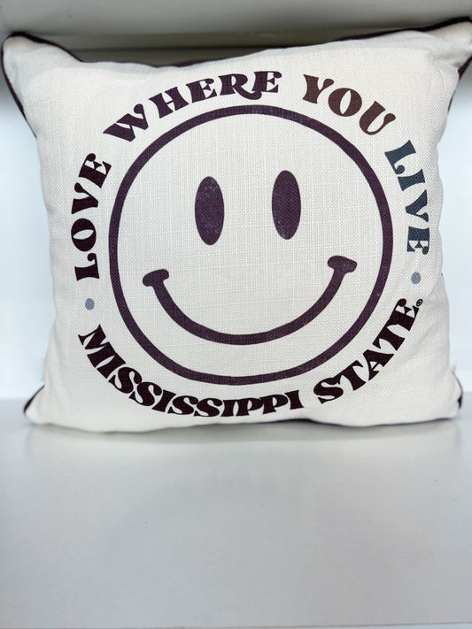 Smiley MSU Pillow