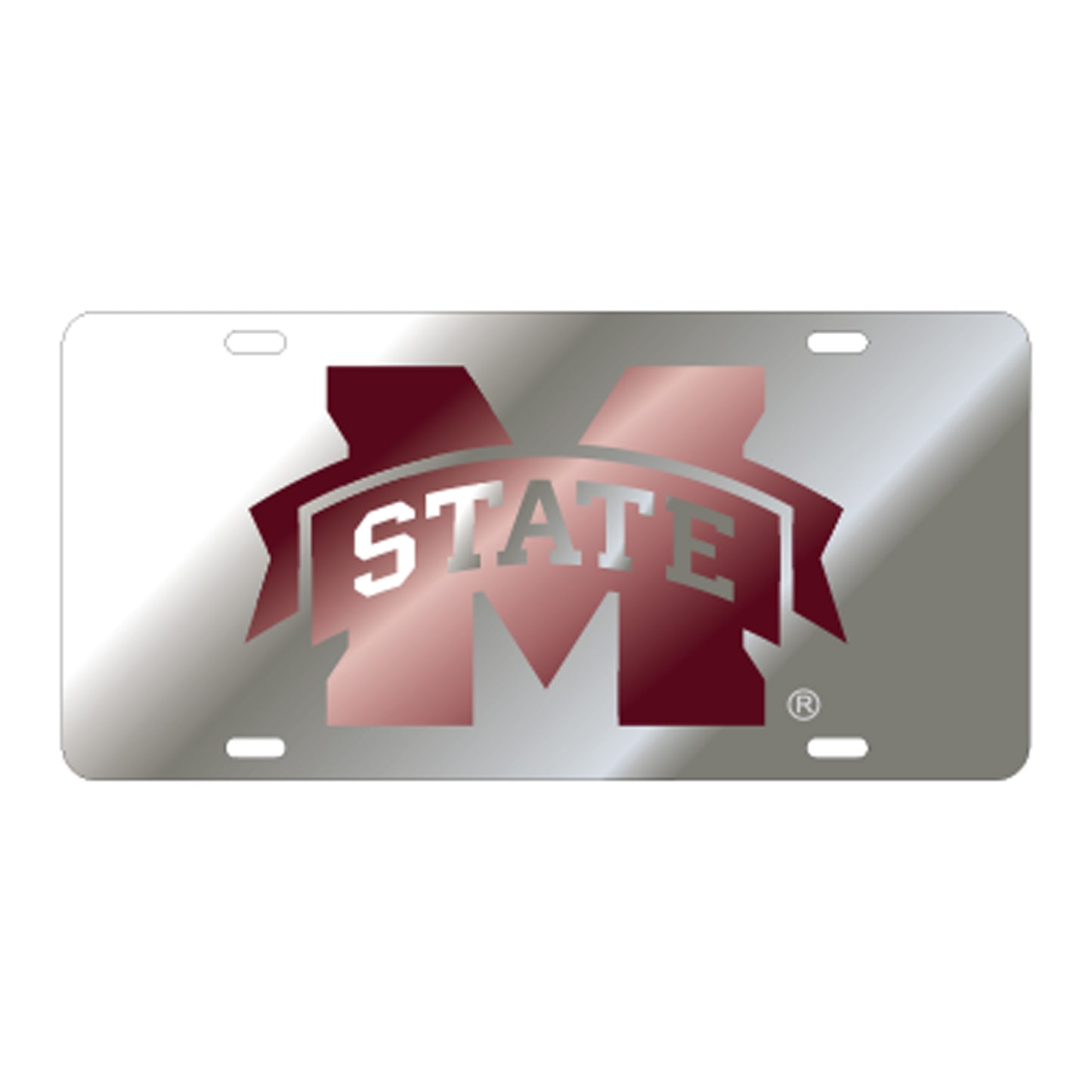 Silver MSU Car Tag