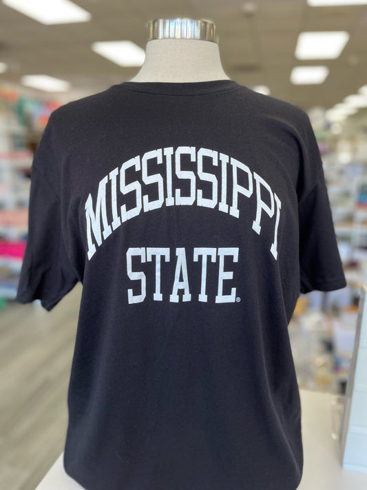 Black Mississippi State Arched Tee