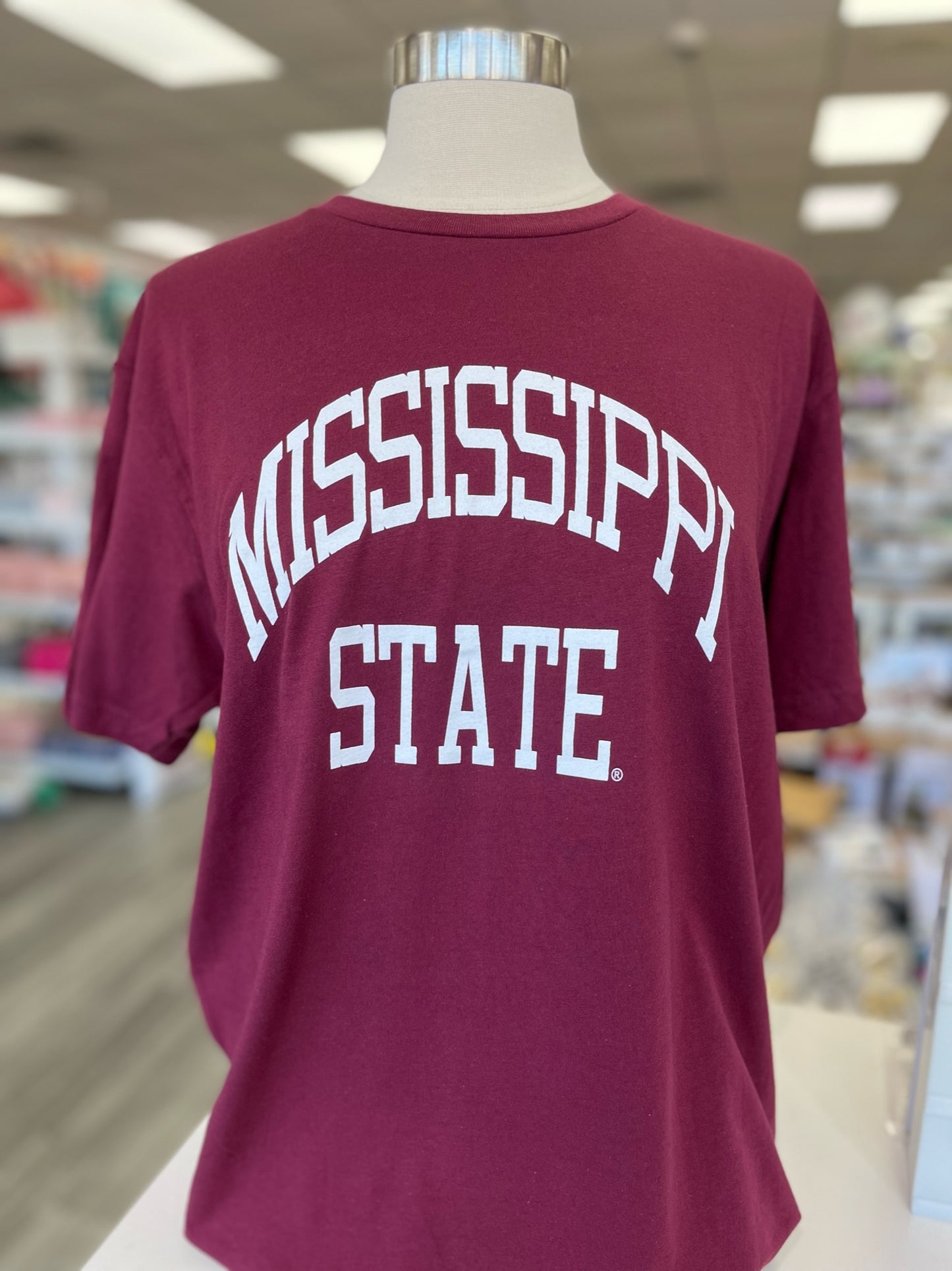 Maroon Mississippi State Arched Tee