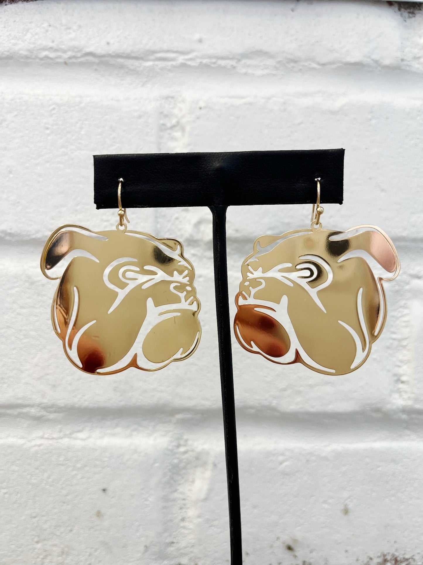 Gold Filigree Bulldog Earrings