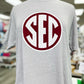 Maroon SEC Logo Tee