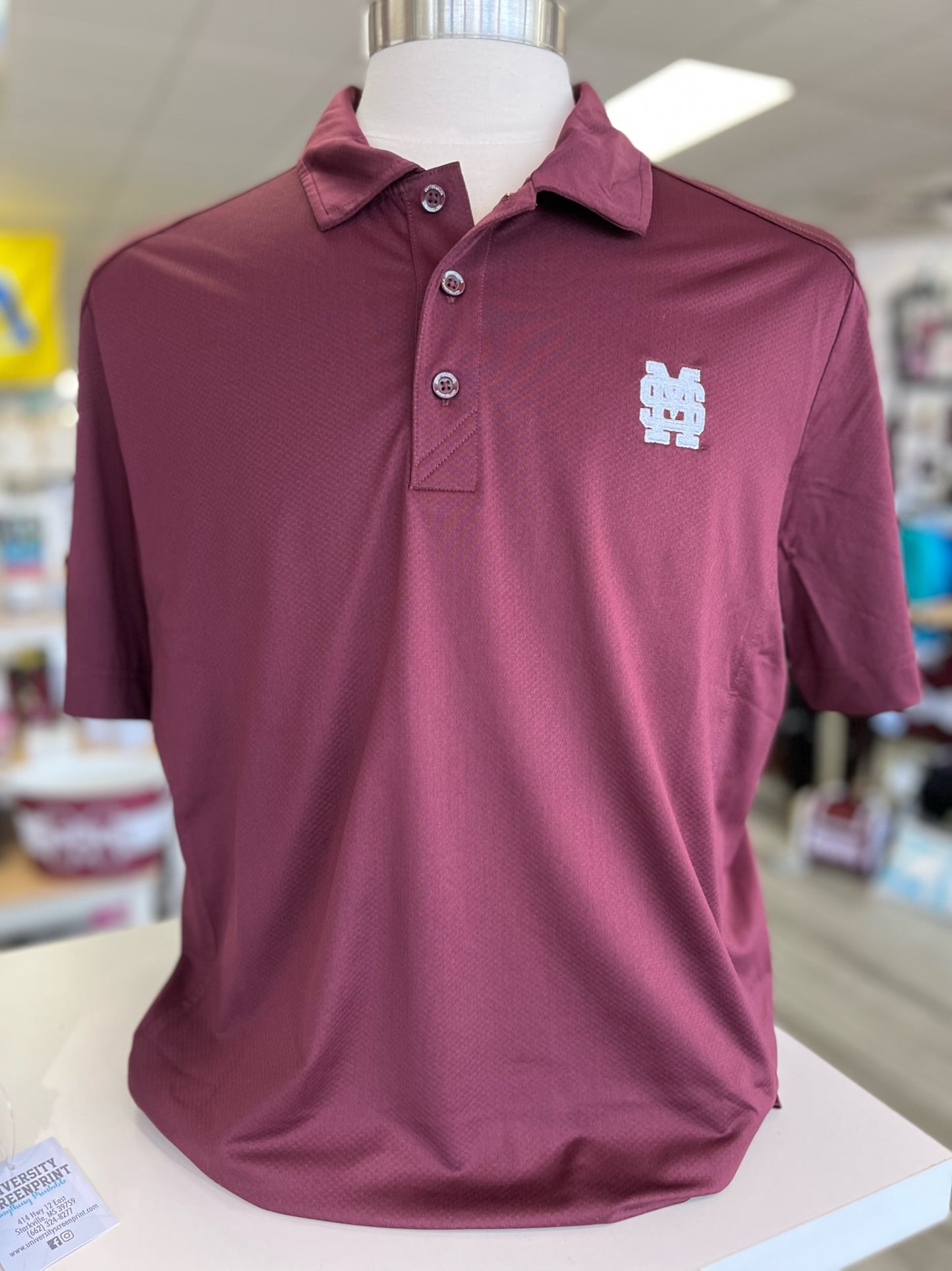 Maroon M Over S Polo