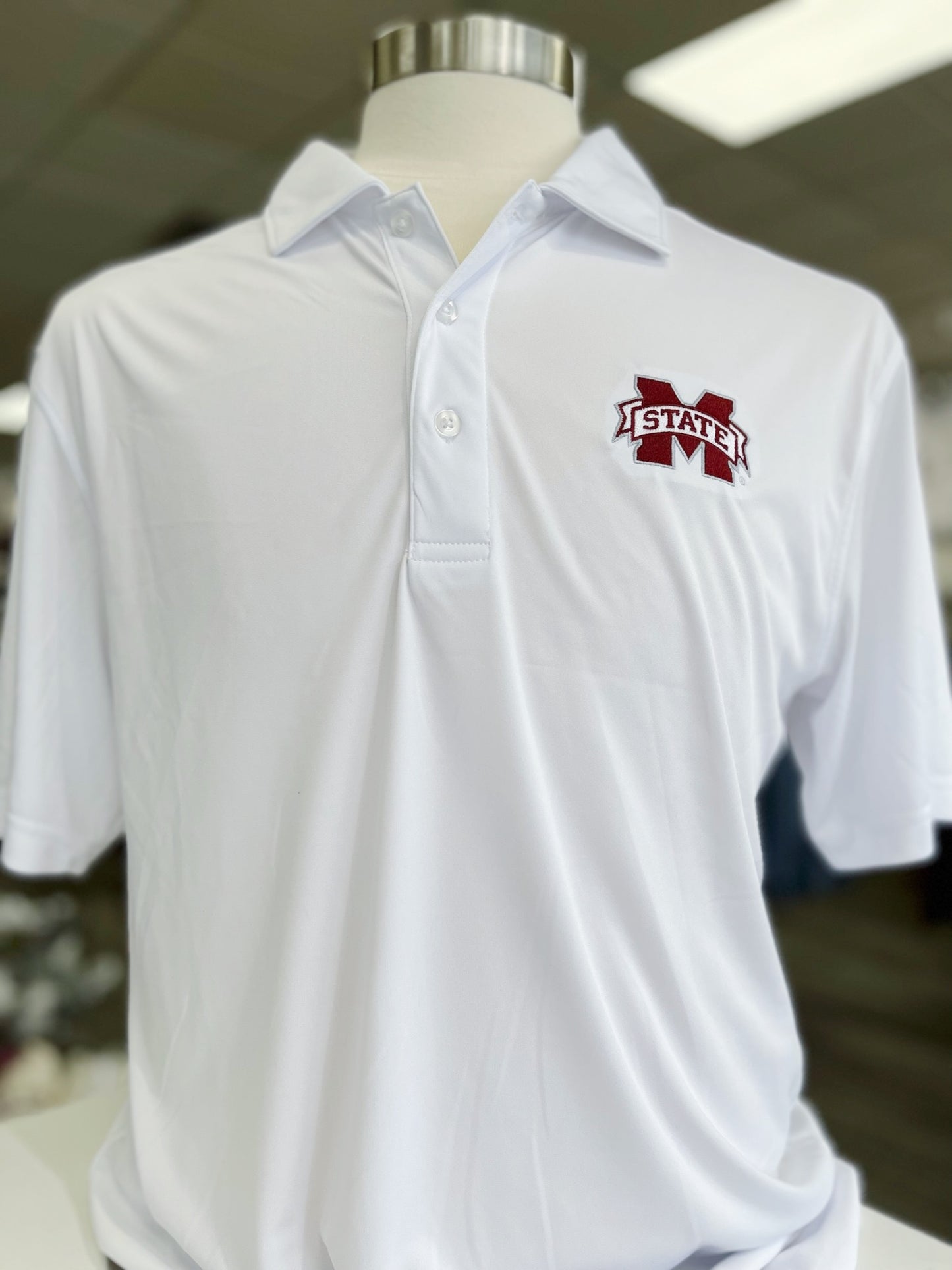 White M Banner Polo