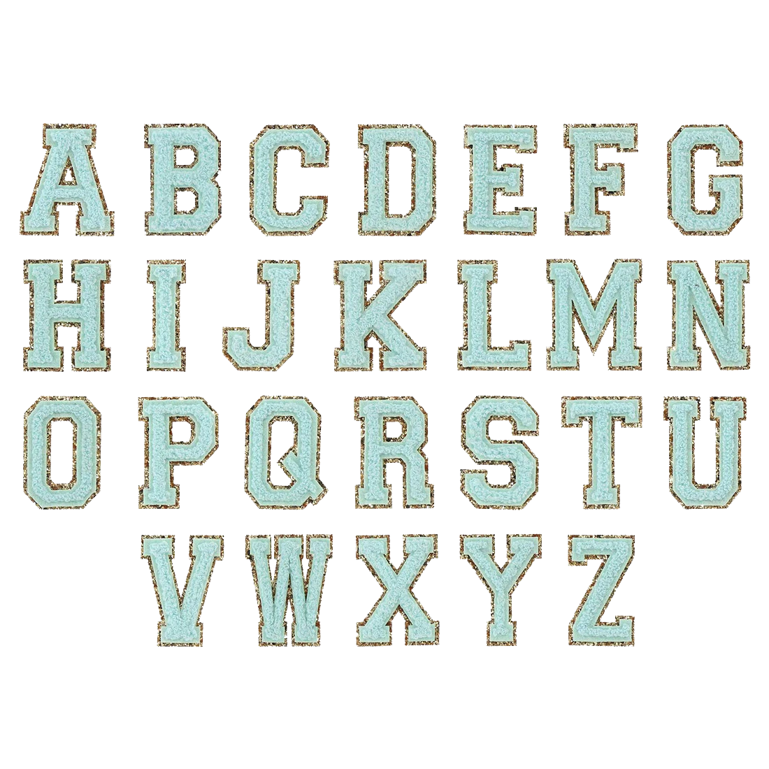 Teal Chenille Letter Patch