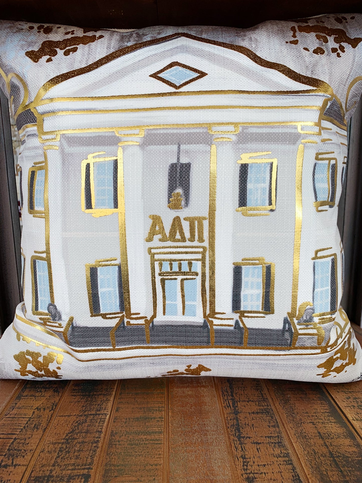 ADPi Gold Foil House Pillow