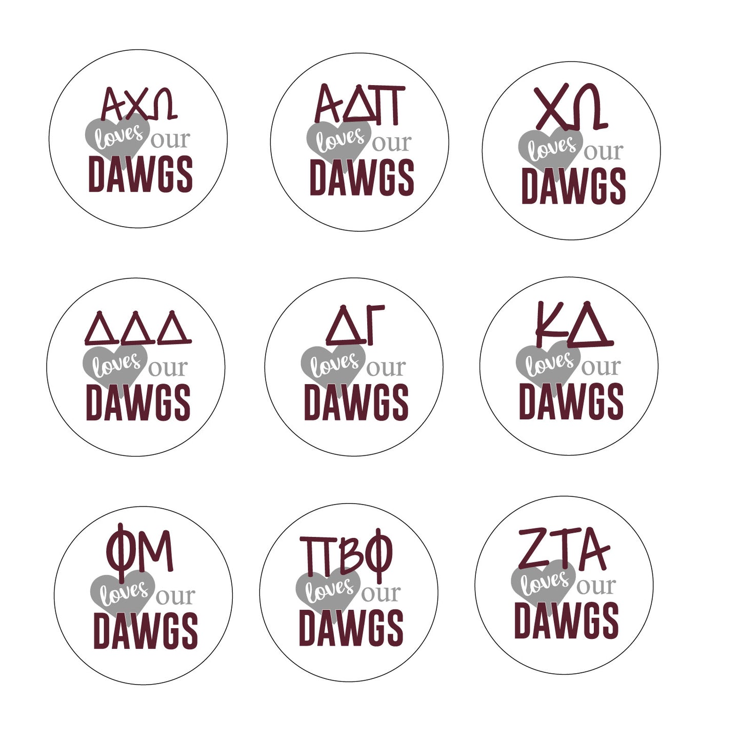 Large Sorority Gameday Button