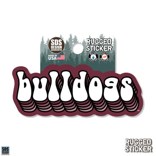 3" Bulldogs Bubble Rugged Sticker
