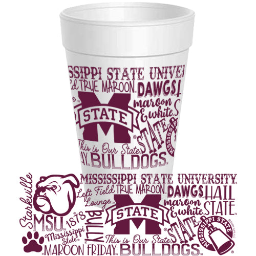MSU Collage Styrofoam Cups