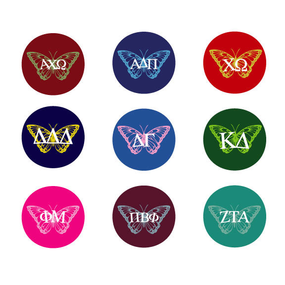 Small Sorority Butterfly Button
