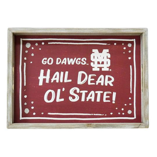 MSU Wood Rectangular Tray