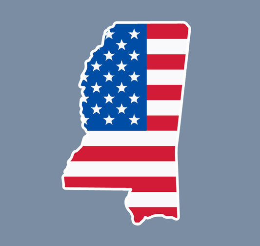 State of MS American Flag Decal