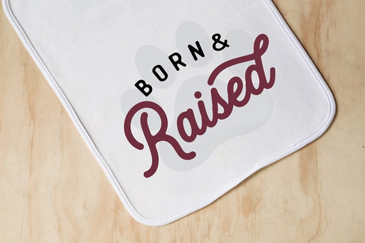 Born and Raised Burp Cloth