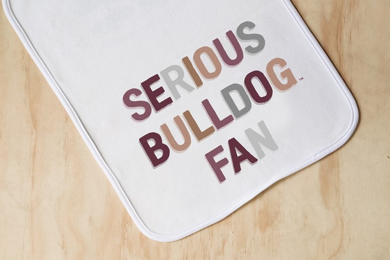 Serious Bulldog Fan Burp Cloth